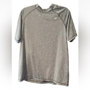 Nike Mens Dri Fit Shirt Heather Grey Size Large Workout Tshirt Short Sleeved